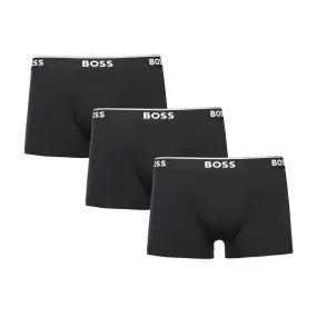 BOSS Trunk 3P Power Underwear in Black with Black Band