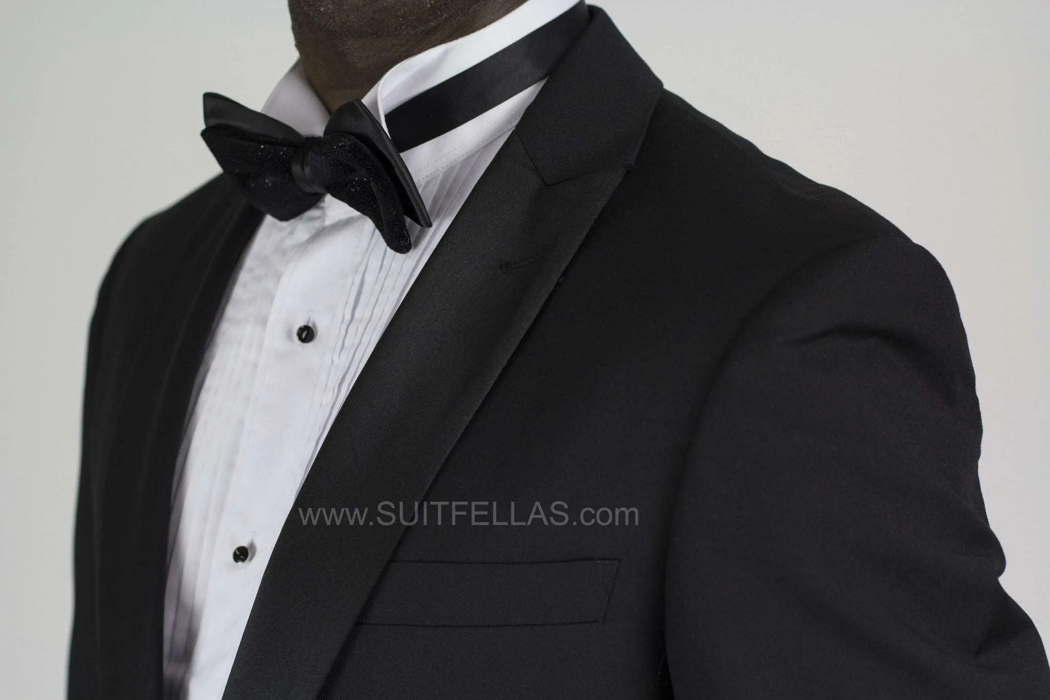 1 Button Peak Lapel Slim Fit Black Tuxedo TX1SP-4030