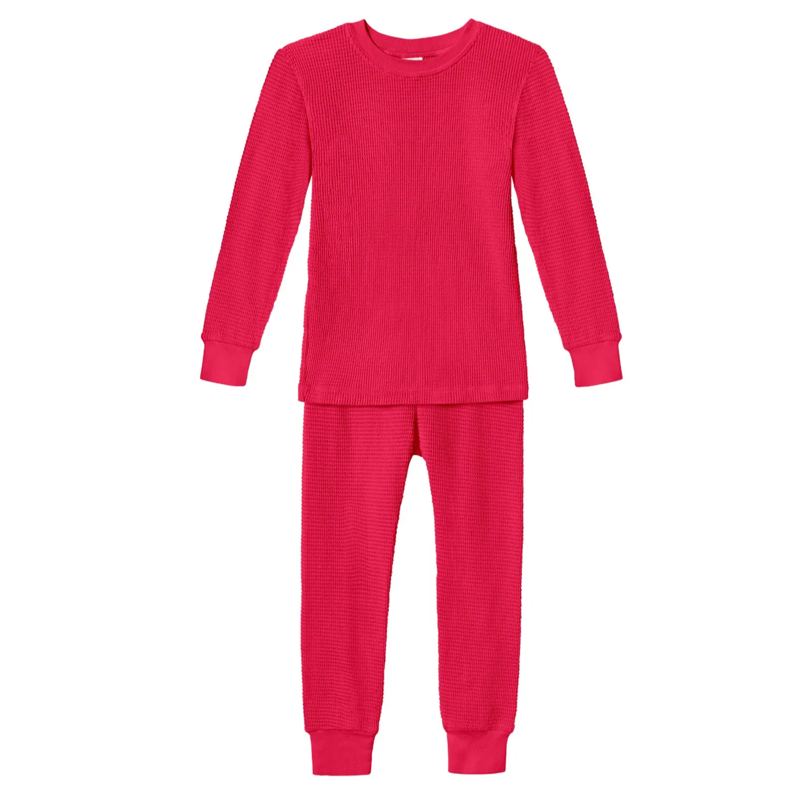 100% Cotton Thermal Long John Set - Candy Apple Red