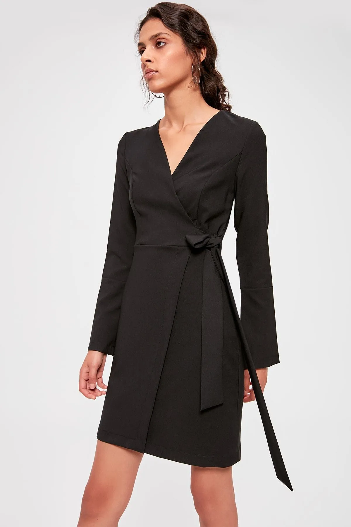 12765 Black Wrap Skirt Dress