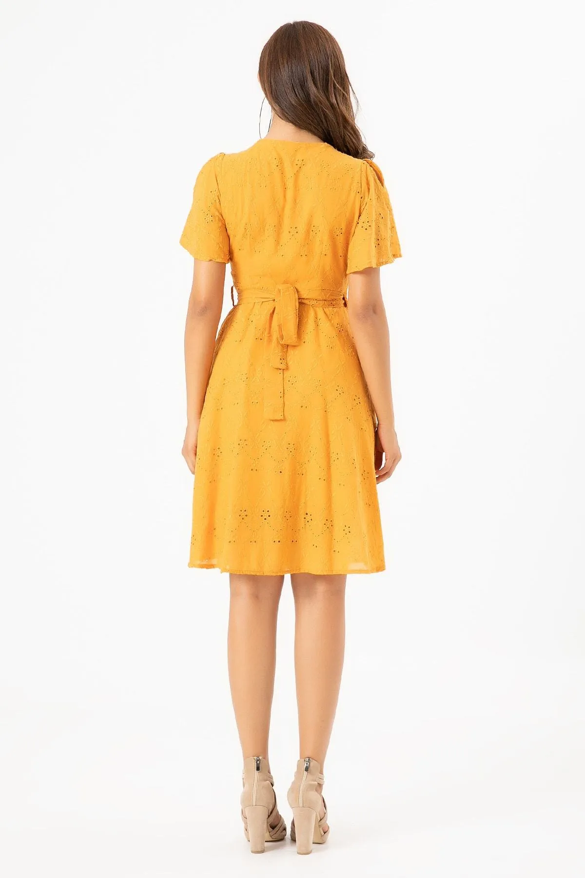 13145 Mustard Wrap Dress