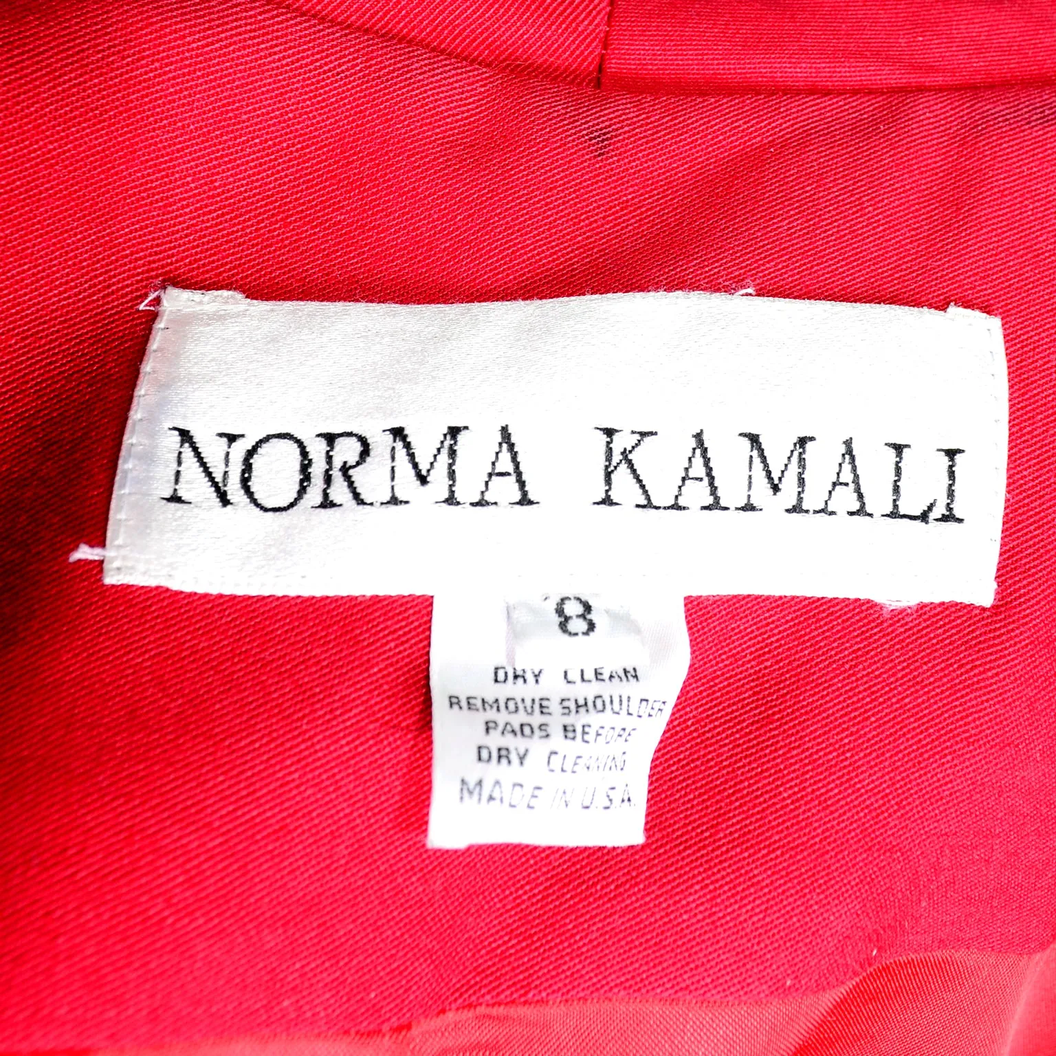 1980s Norma Kamali Oversized Double Breasted Long Red Wool Coat