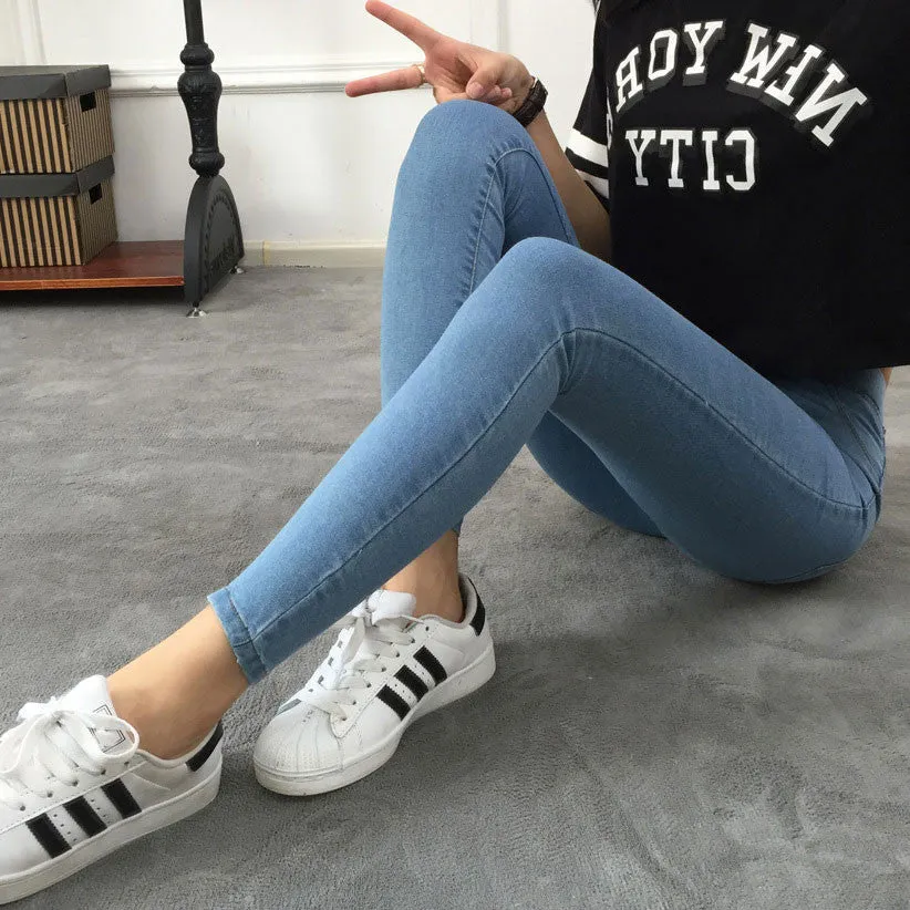 2016 Spring New Basic Skinny Women Jeans Ankle Nine Pants Slim Elastic Denim Pants Leggings Female Cotton Jeggings Jeans Women