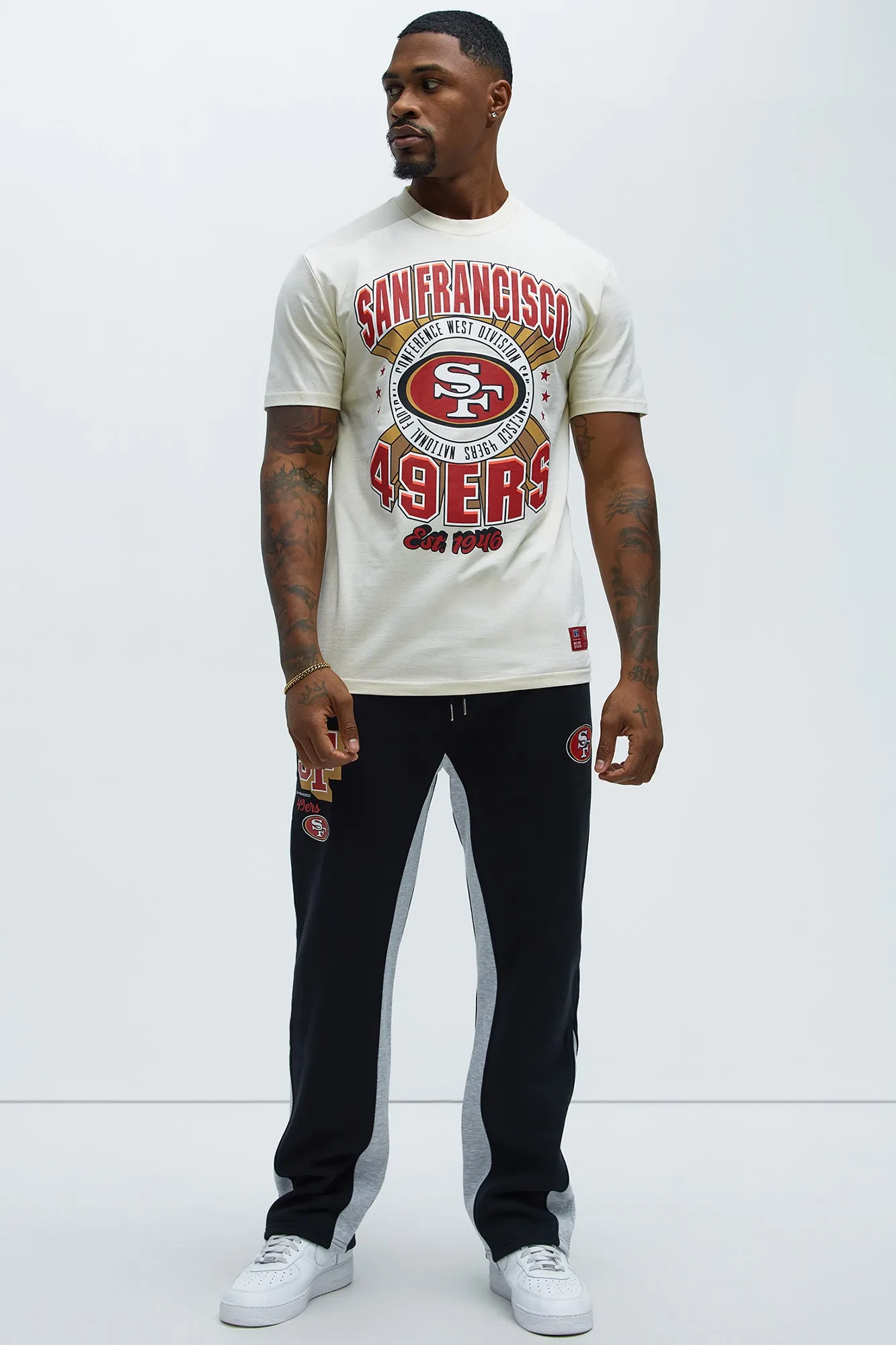 49ers Bold Flare Sweatpants - Black