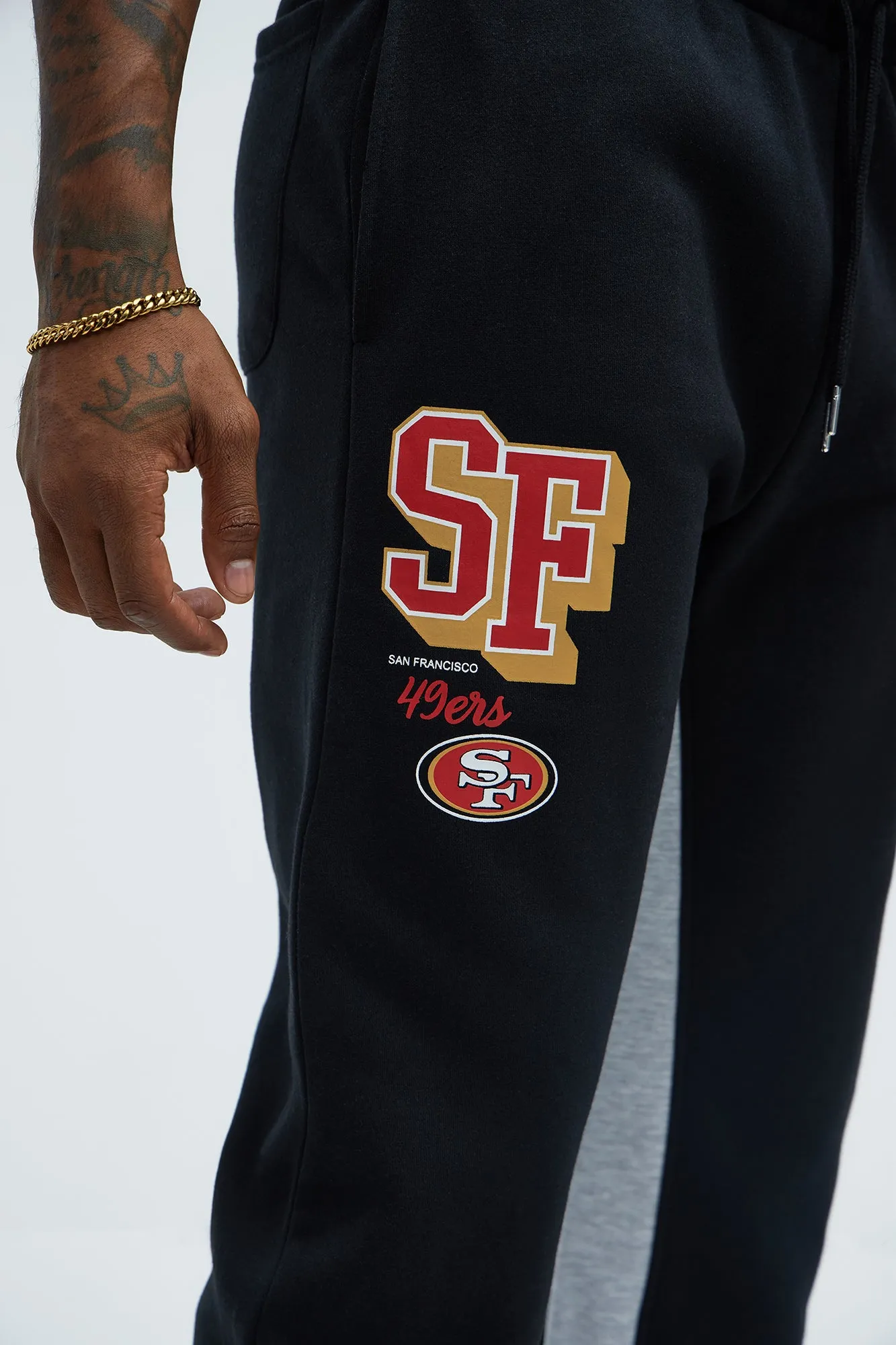 49ers Bold Flare Sweatpants - Black