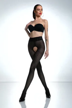 Amour Nymph 30 Denier Fishnet Style Open Gusset Tights