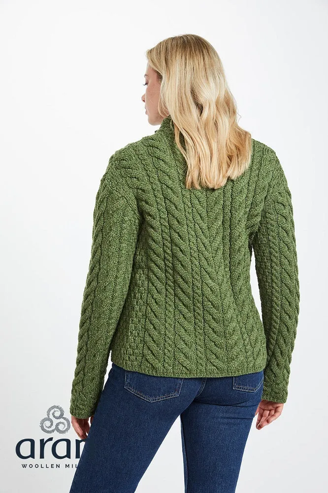 Aran Woollen Mills - B840 | damestrui merinowol met knopen