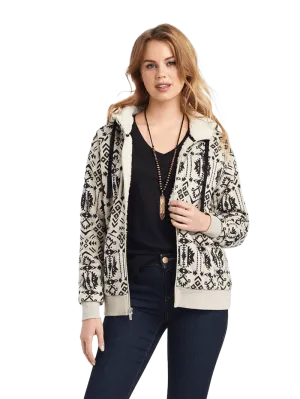 Ariat Women's REAL Sherpa Full Zip Oaxaca Print Hoodie