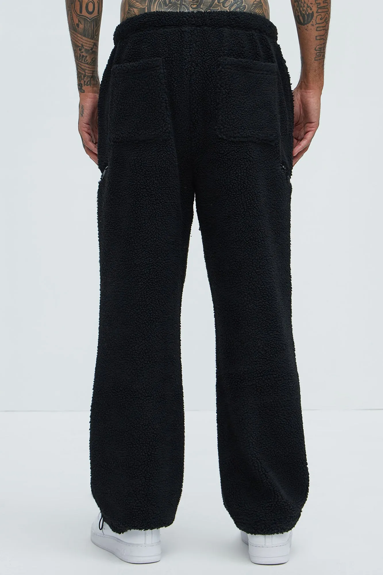 Axel Polar Fleece Zip Straight Sweatpants - Black