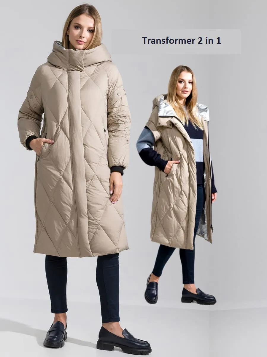 Azelia Luxe Transformer Down Coat and Vest