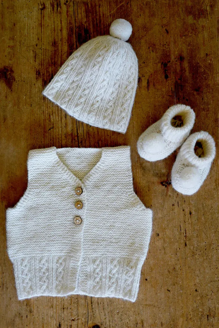 Baby Cakes Millar Vest, Hat & Booties Bc120 4ply 0-18 months Knitting Pattern