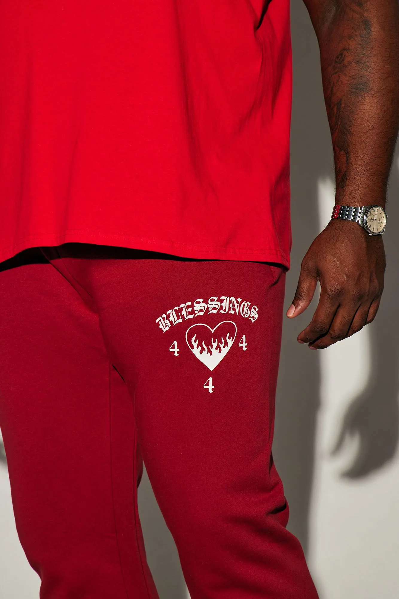 Blessed Love Flared Sweatpants - Red