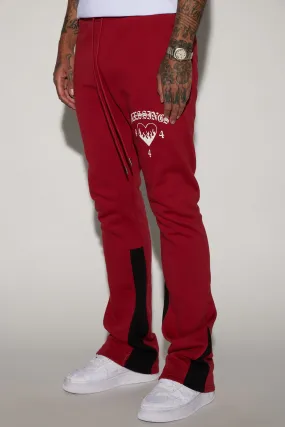 Blessed Love Flared Sweatpants - Red