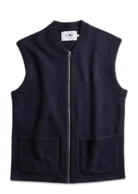 Boiled zip vest 6398 - Navy Blue