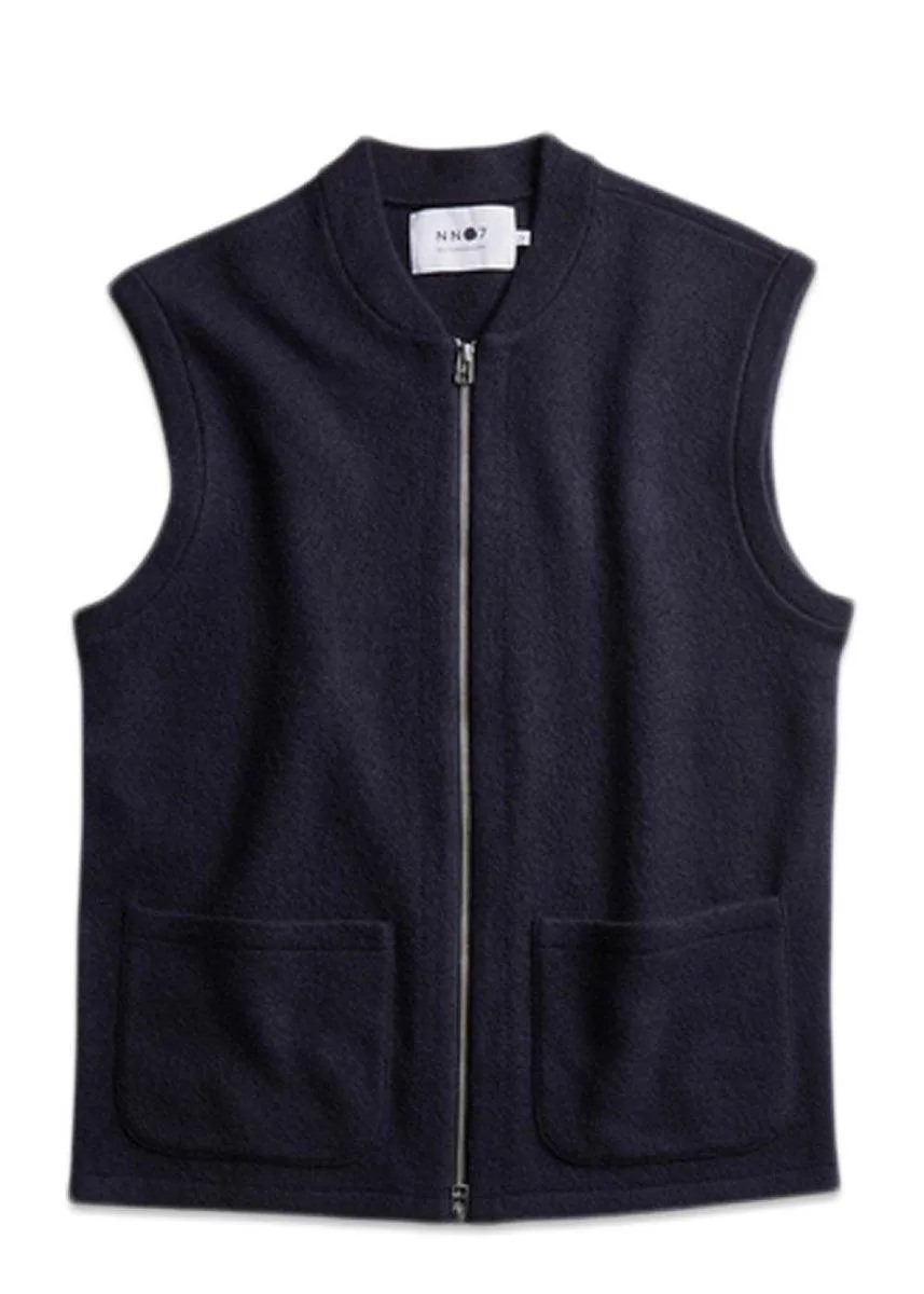 Boiled zip vest 6398 - Navy Blue