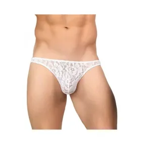 BONG THONG STRETCH LACE WHITE SMALL/ MEDIUM