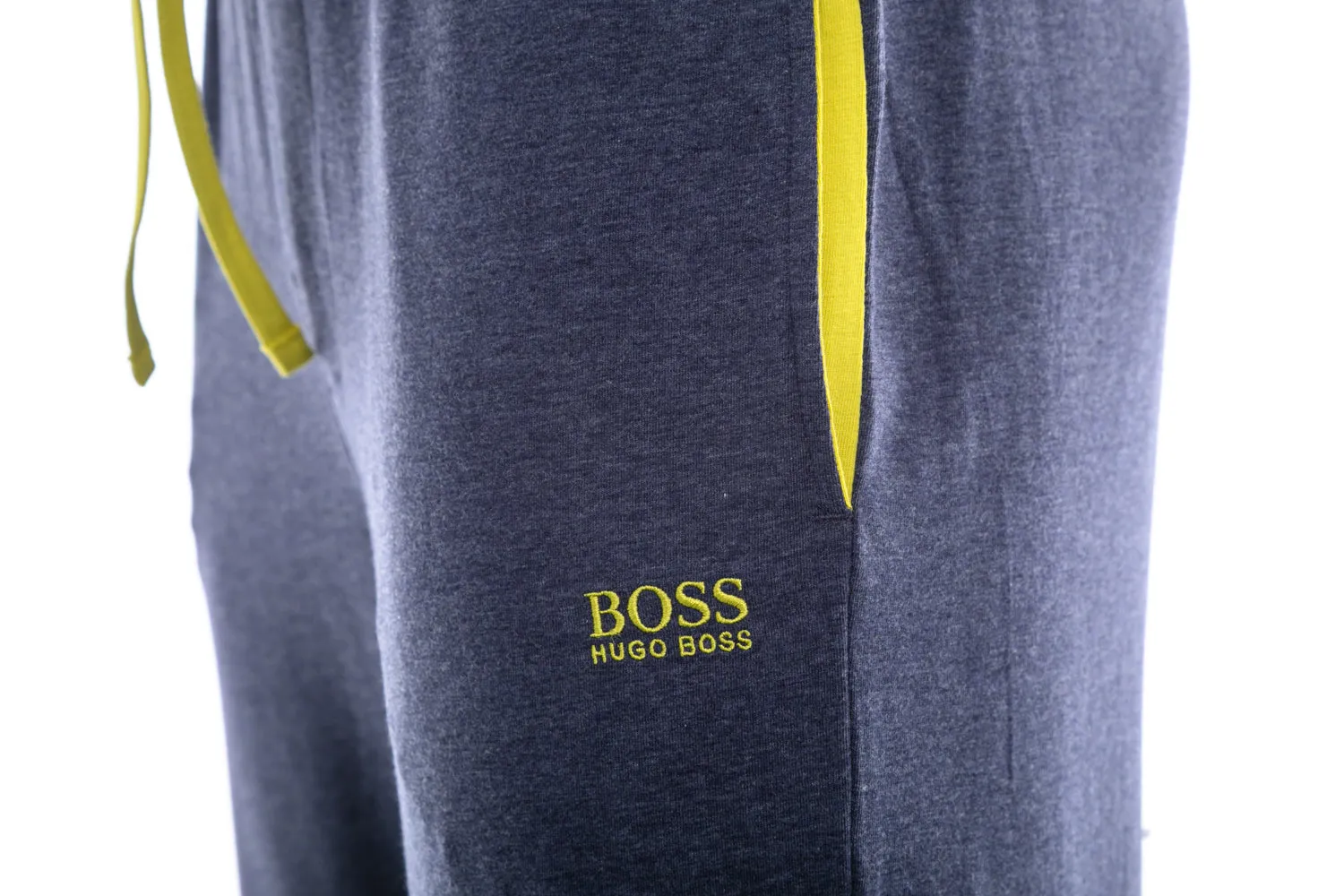 BOSS Mix & Match Sweatpant in Navy Marle & Lime Green Trim