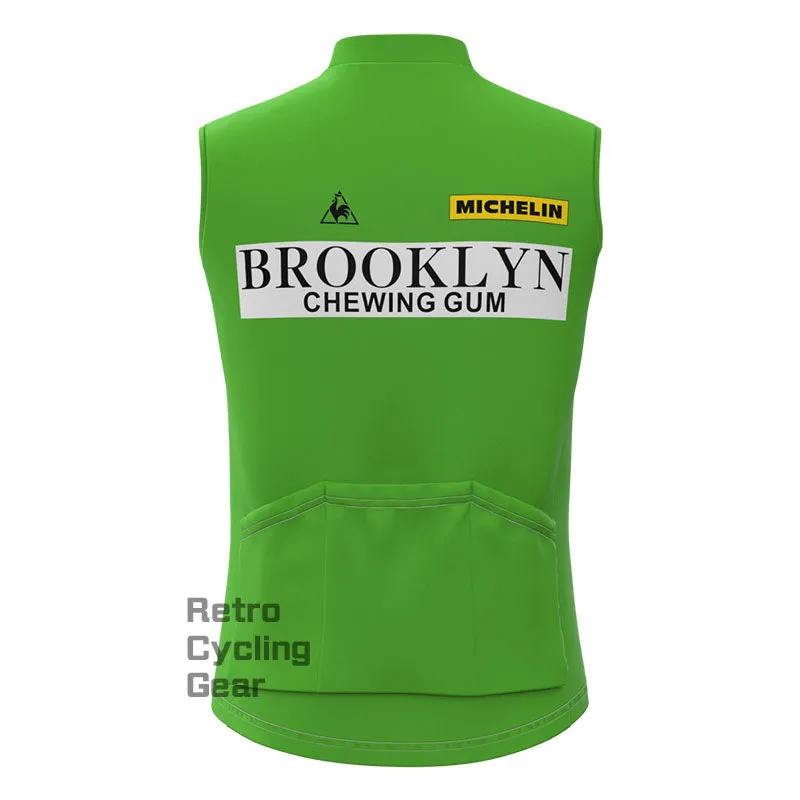 Brooklyn Green Fleece Retro Cycling Vest