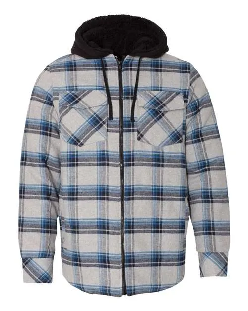 Burnside Men's Quilted Flannel Hooded Jacket