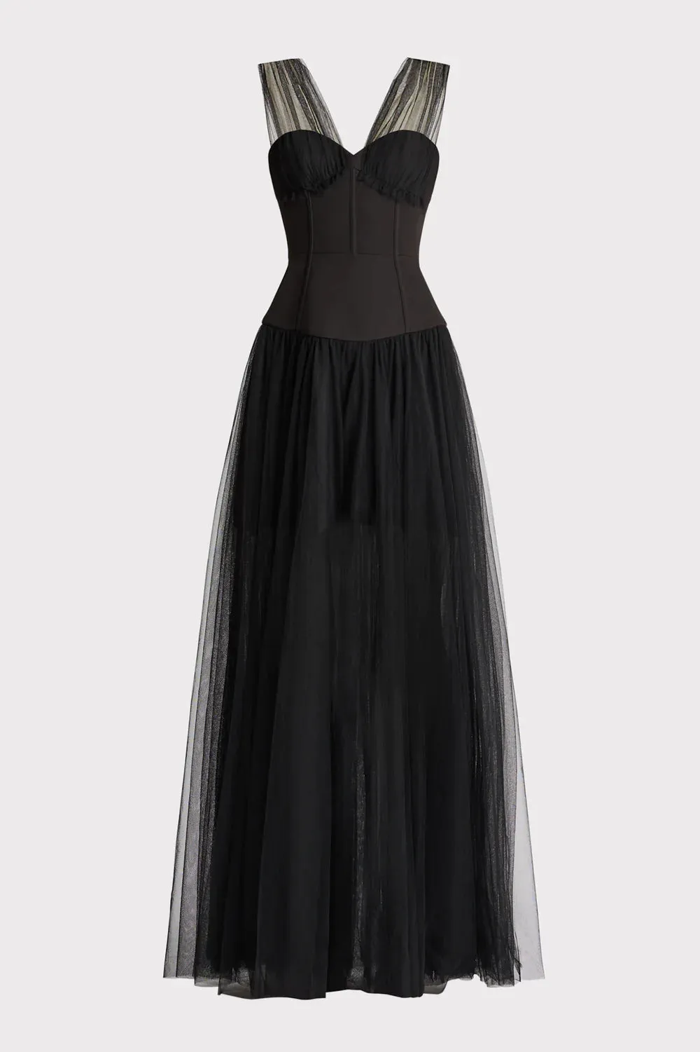 Bustier Tulle Gown - Black