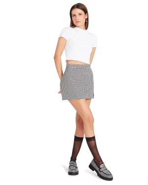 Cameron Houndstooth Mini Skirt White