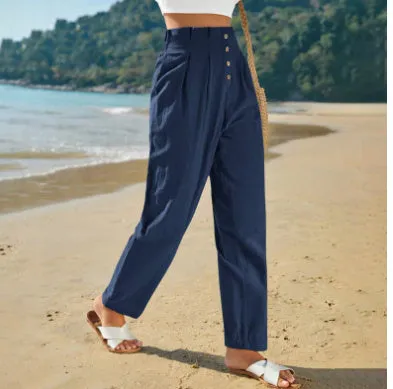 Casual High Waist Trousers