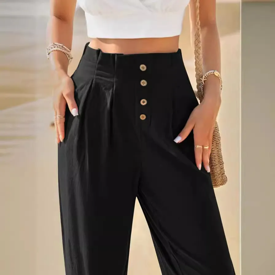 Casual High Waist Trousers