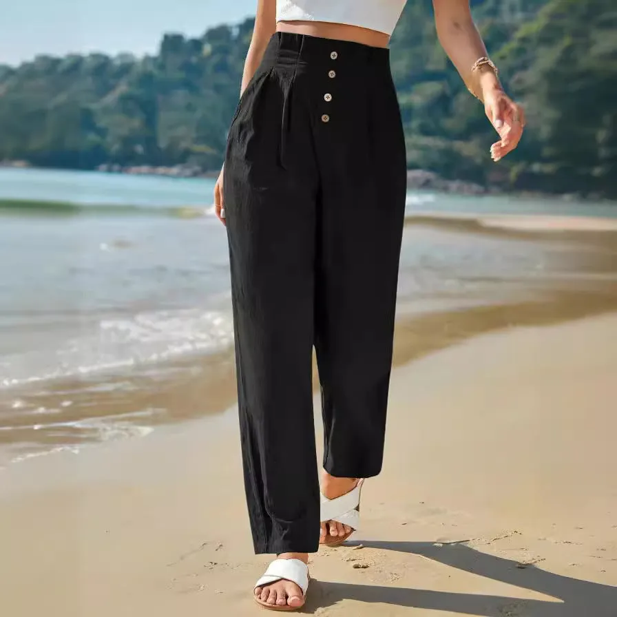 Casual High Waist Trousers