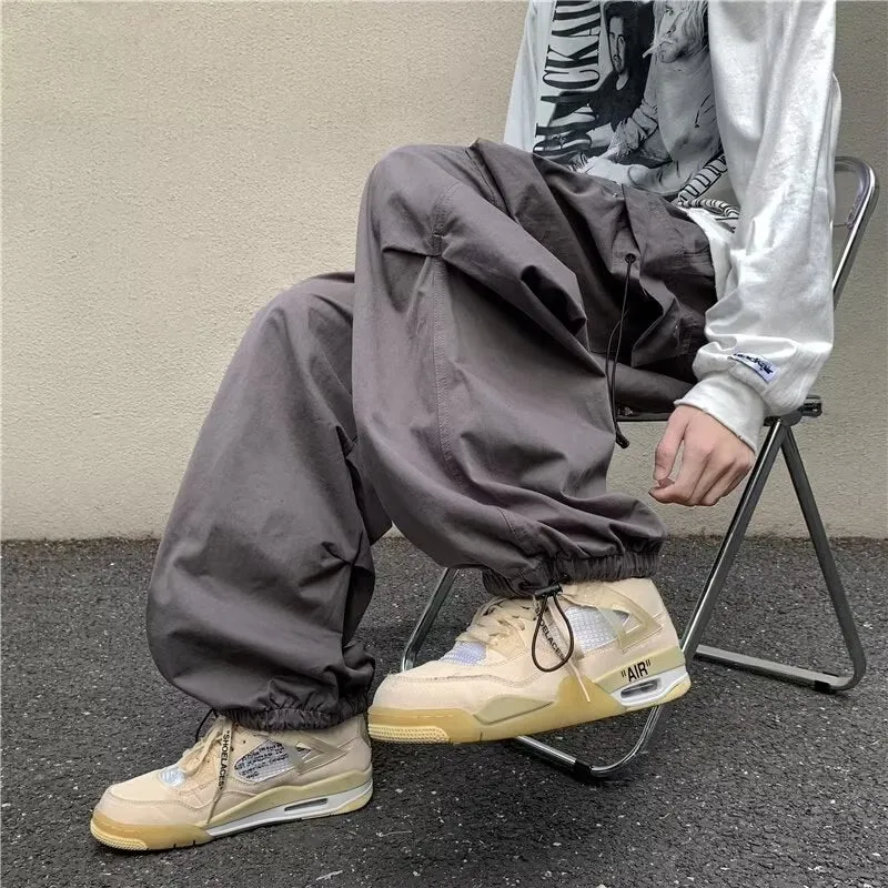 Casual Pants Men Oversized Baggy Wide Leg Trousers Elastic Waist Hip Hop Streetwear Joggers Fashion Harajuku Men Pants