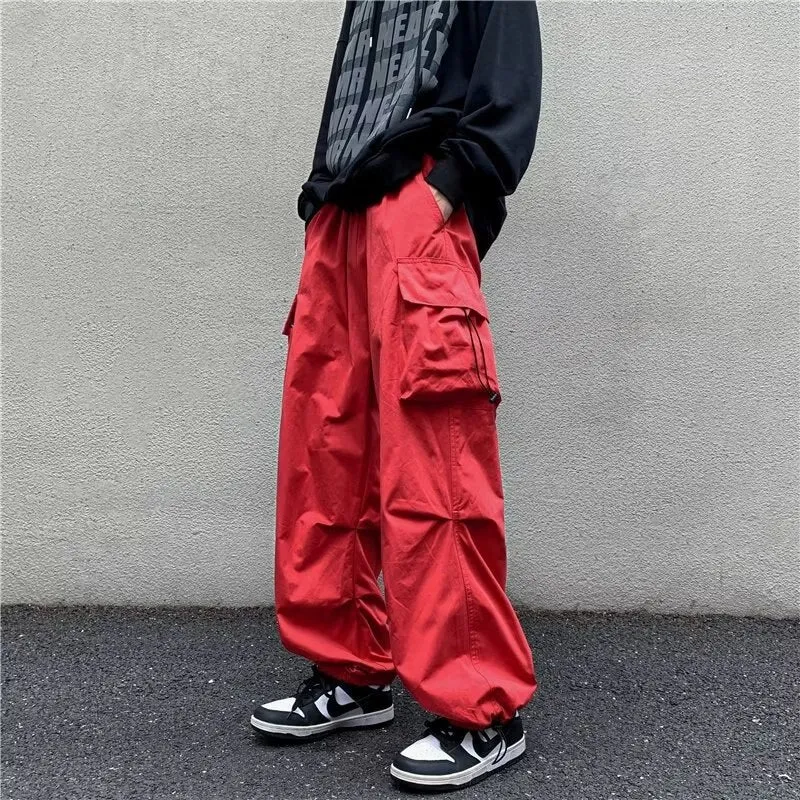 Casual Pants Men Oversized Baggy Wide Leg Trousers Elastic Waist Hip Hop Streetwear Joggers Fashion Harajuku Men Pants