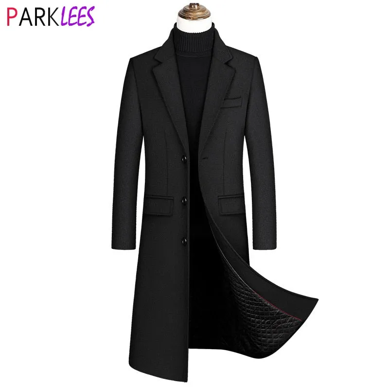 Coat Male Winter Brand Men's Cashmere Coat Slim Fit