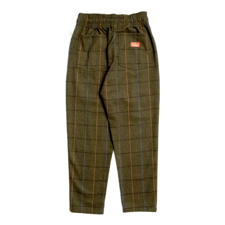 Cookman Chef Pants - Wool Mix Plaid : Olive Green