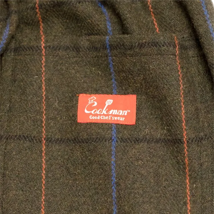 Cookman Chef Pants - Wool Mix Plaid : Olive Green