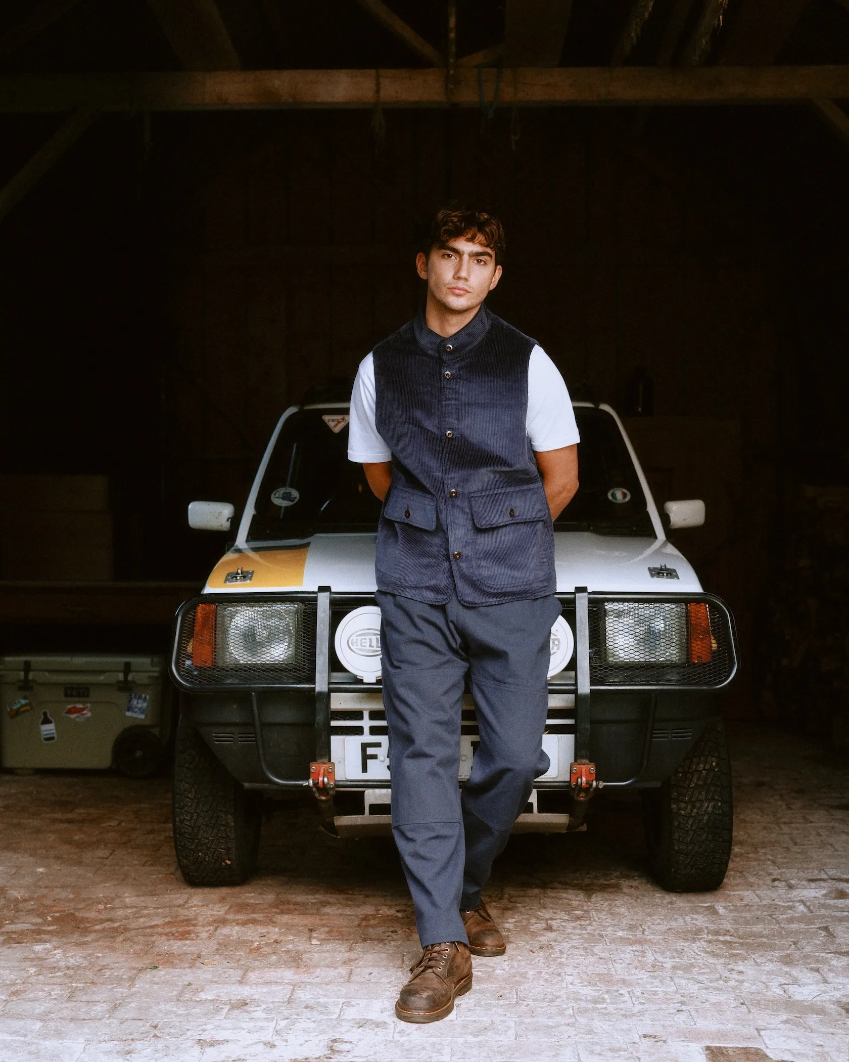 Cord Wandle Vest  - Navy