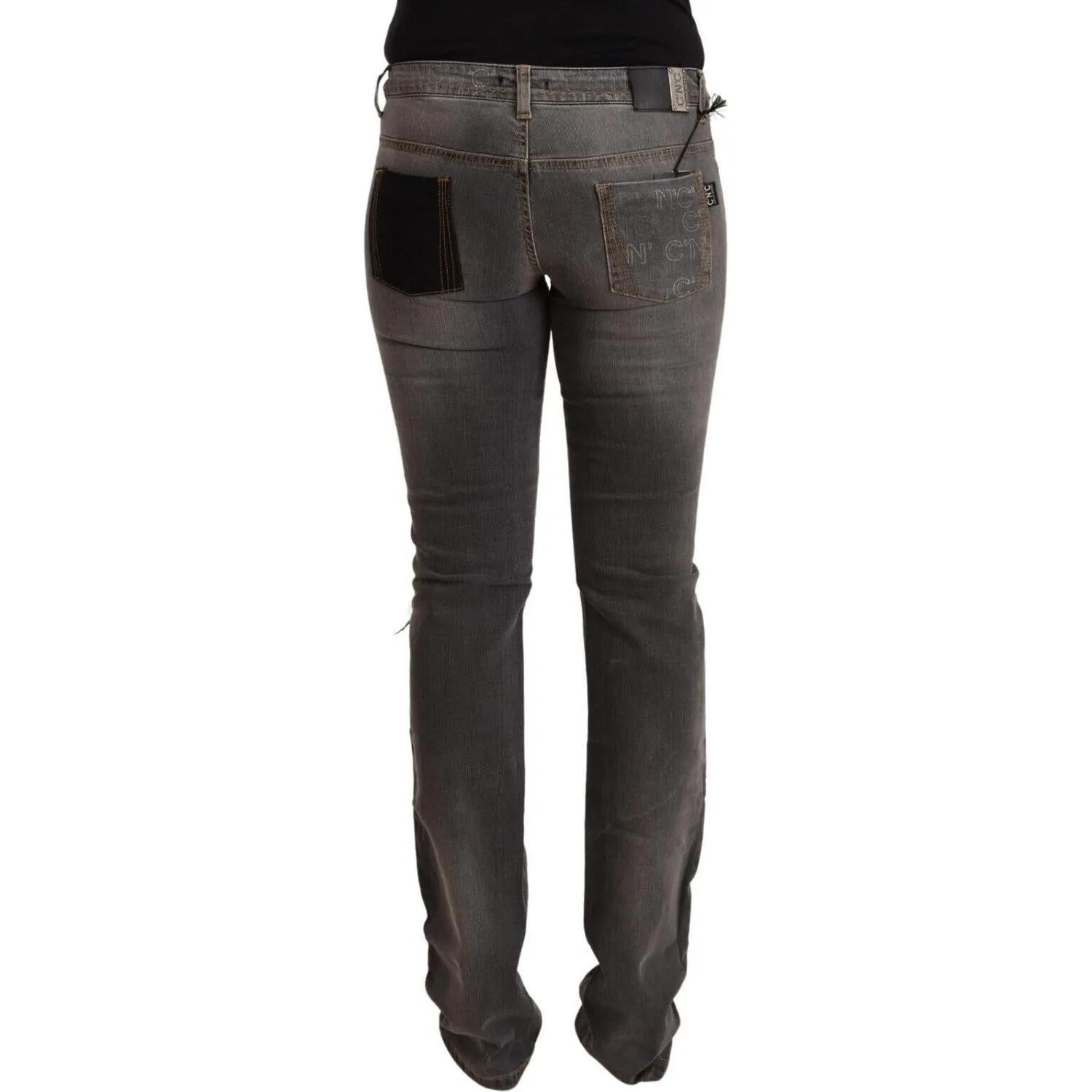 Costume National Chic Gray Low Waist Skinny Denim