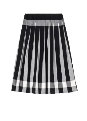 COTTON PLAID STRIPE SKIRT