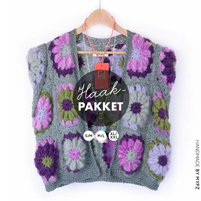 Crochet kit - MYPZ 3D Granny Gilet Daisy Green (ENG-NL)