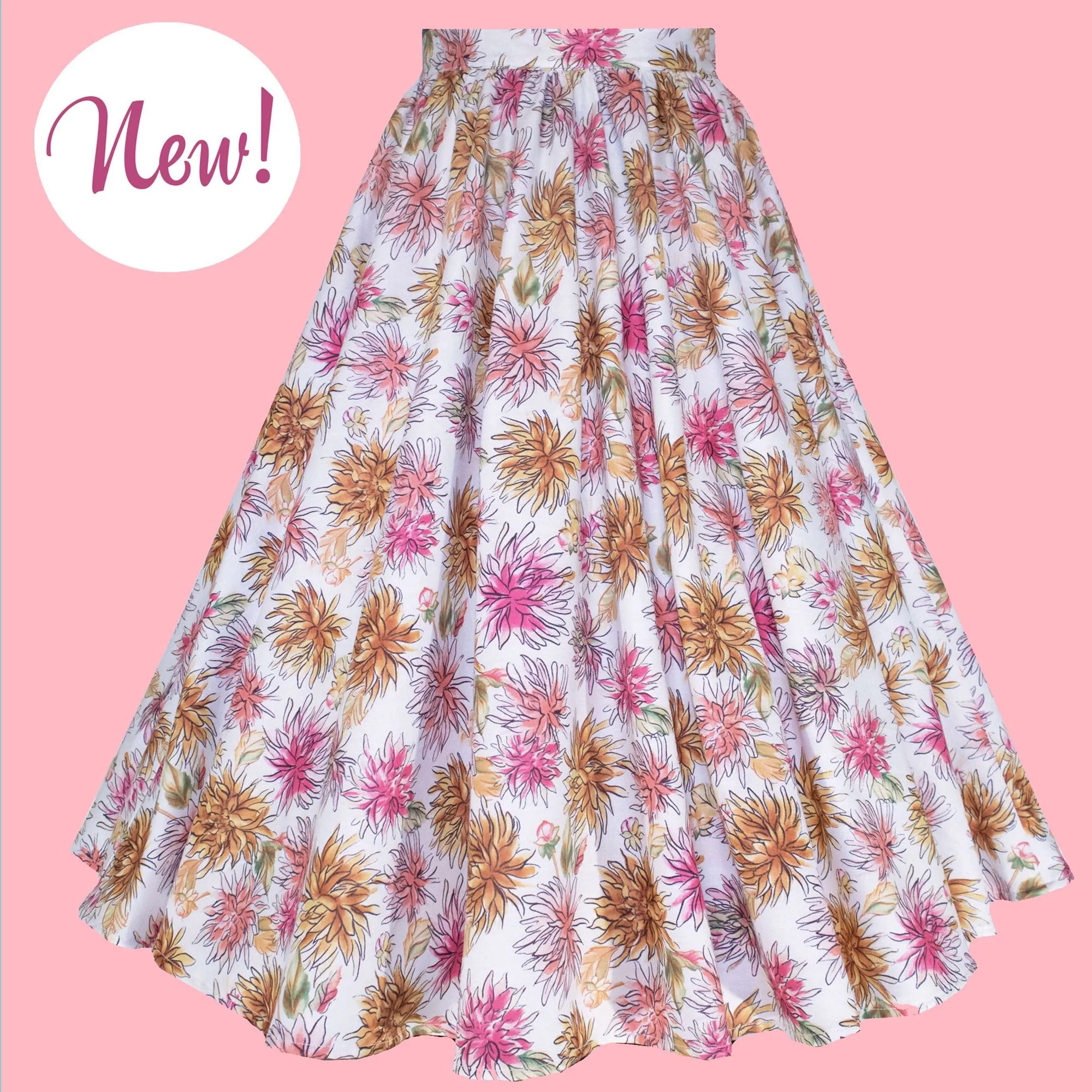 Dahlia Print Swing Circle Skirt