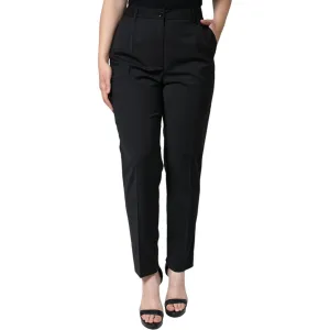 Dolce & Gabbana Black High Waist Tapered Women Pants