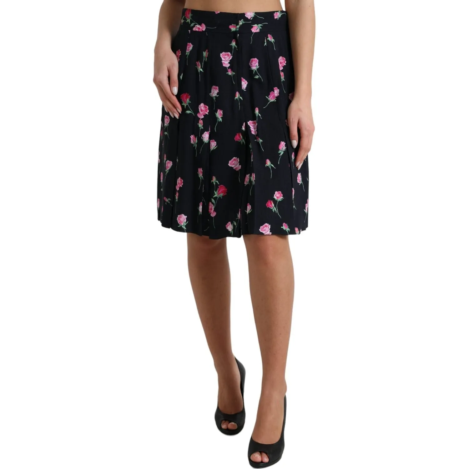 Dolce & Gabbana Elegant Floral A-Line Knee-Length Skirt