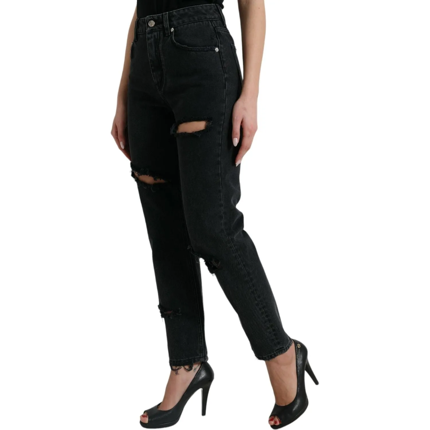 Dolce & Gabbana Elegant High-Waist Black Stretch Jeans