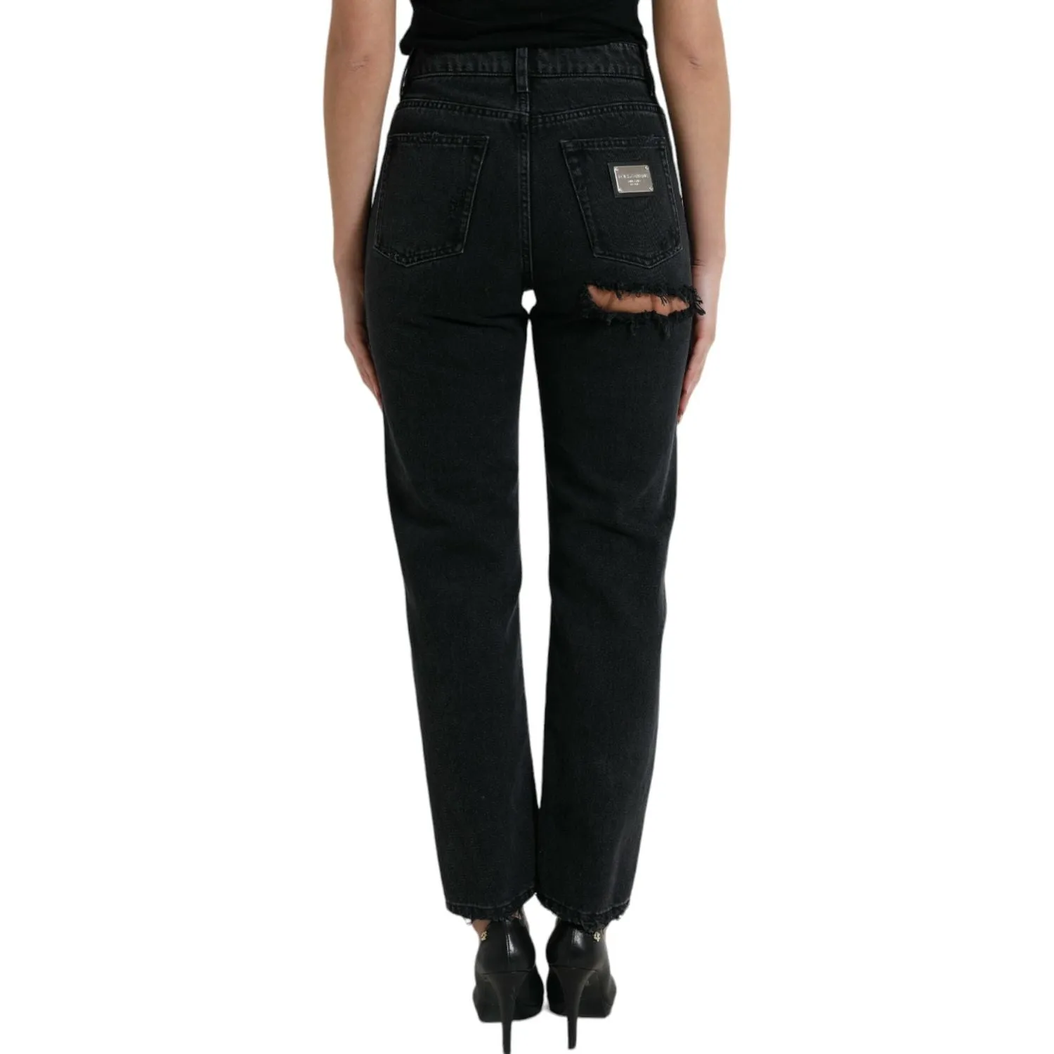 Dolce & Gabbana Elegant High-Waist Black Stretch Jeans