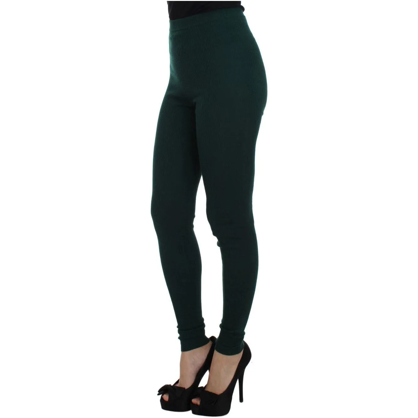 Dolce & Gabbana Emerald Treasure High Waist Cashmere Pants