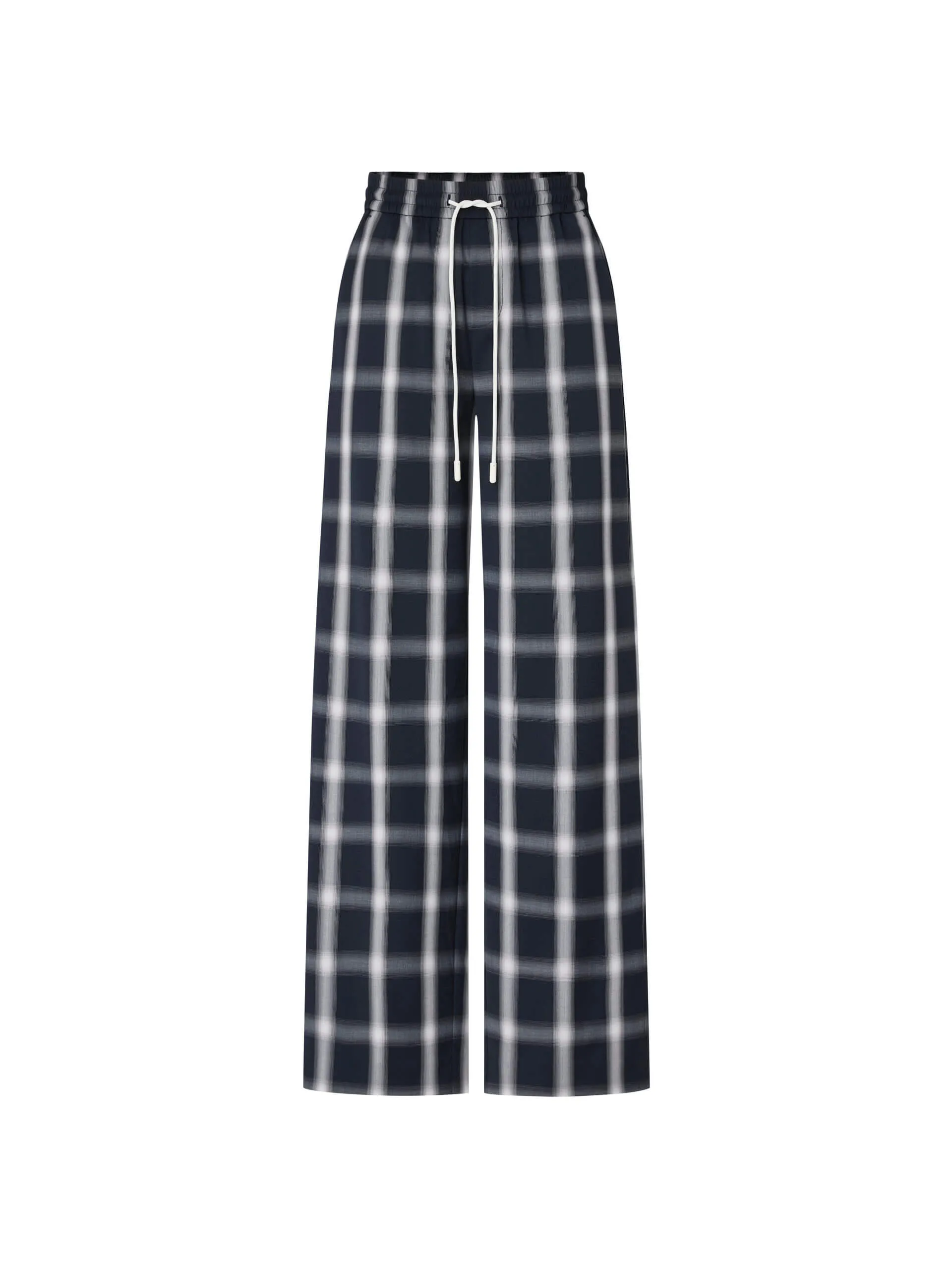 Drawstring Waist Checkered Pants