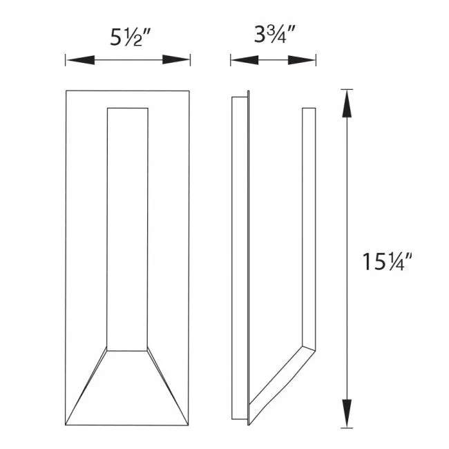 dweLED WS-W5915 Uno 15" Tall LED Outdoor Wall