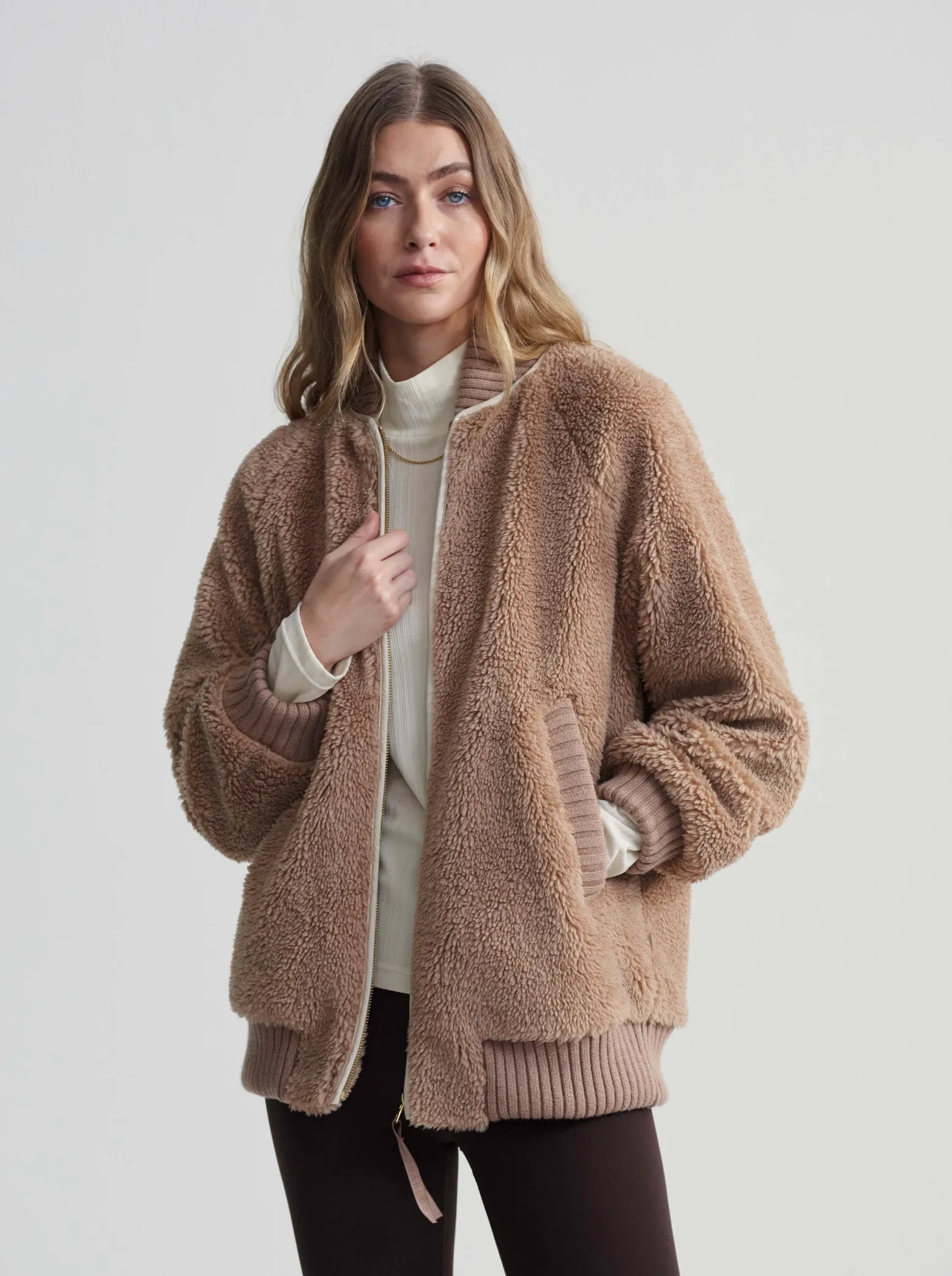 Ella Long Line Sherpa Bomber