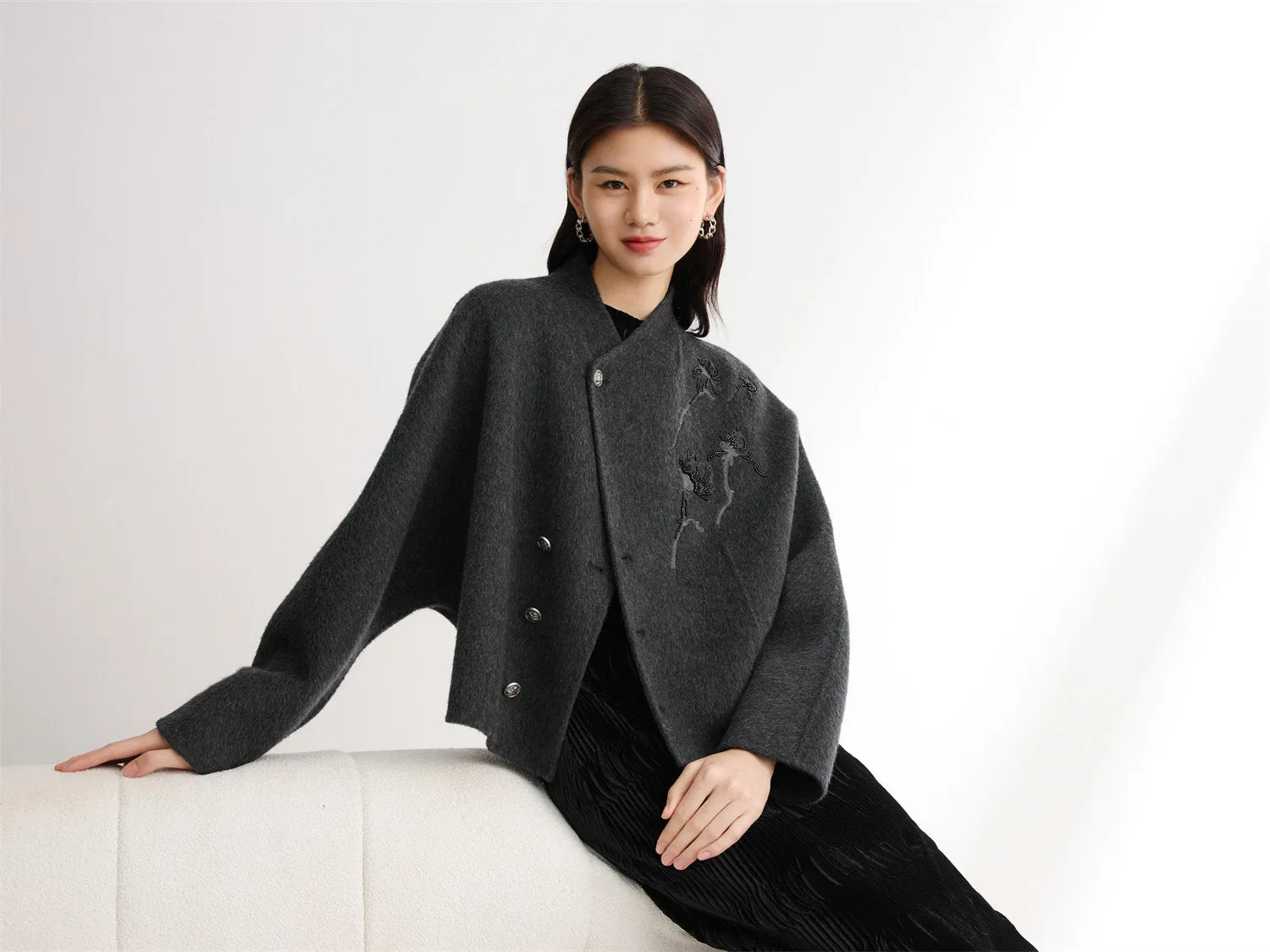 EP YAYING Sheep Wool National Style Coat