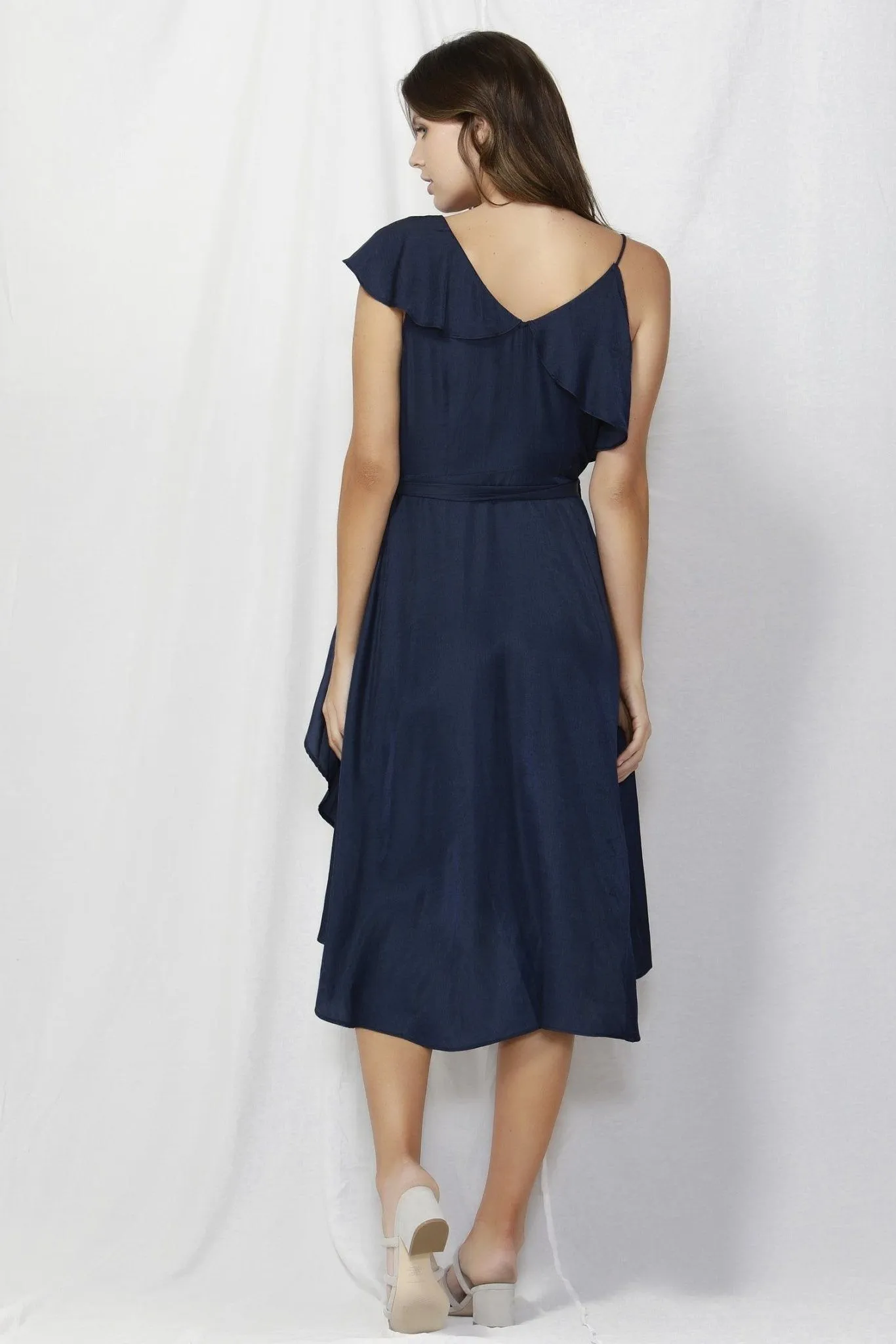 Fate   Becker Alexa Wrap Dress in Navy