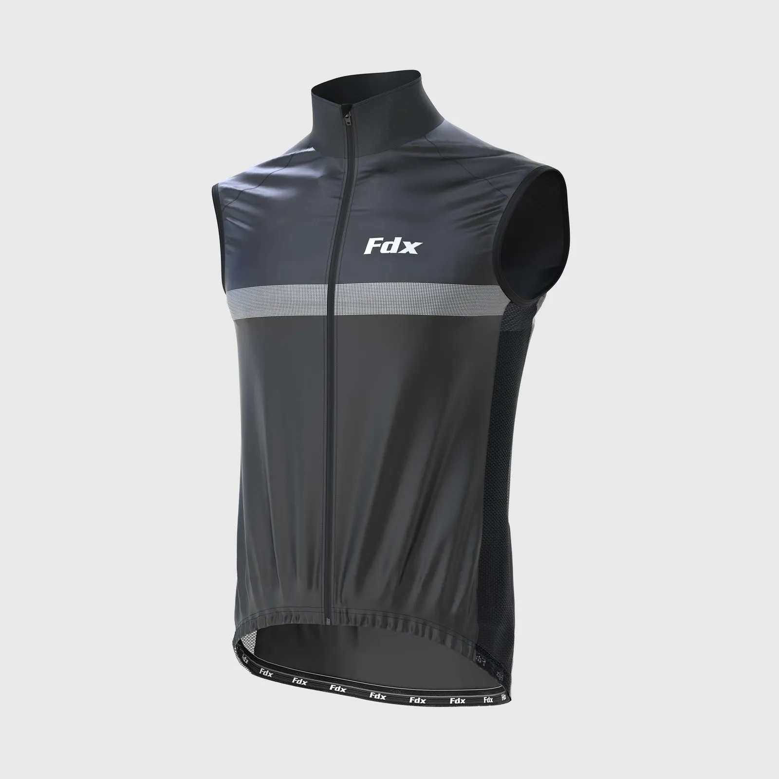 Fdx Men's & Boy's Hi-Viz 360 Reflective Gilet Black For Cycling & Running