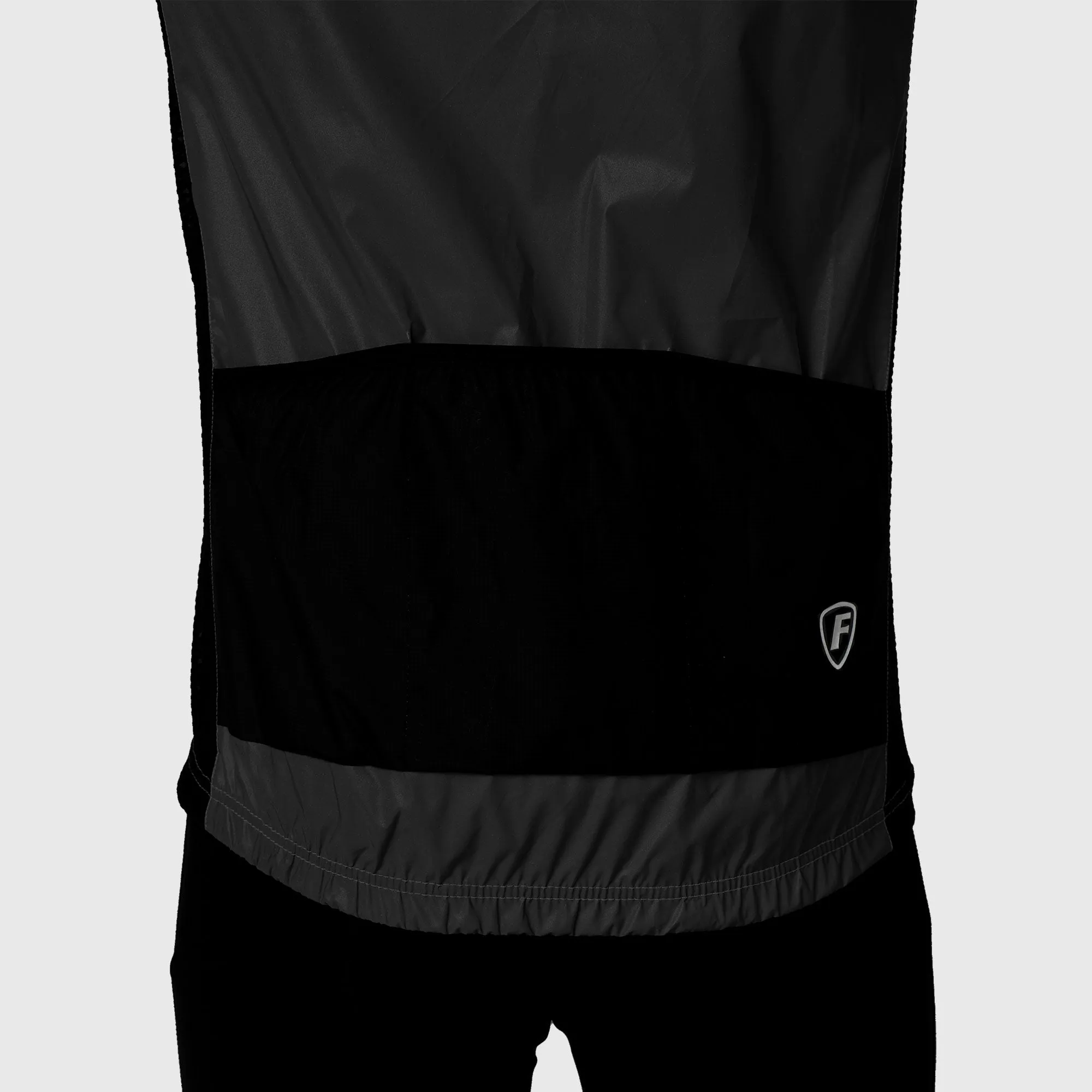 Fdx Men's & Boy's Hi-Viz 360 Reflective Gilet Black For Cycling & Running